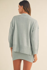 3 Piece Sweater Set with Crop Cami, Mini Skirt, Cardigan Mable
